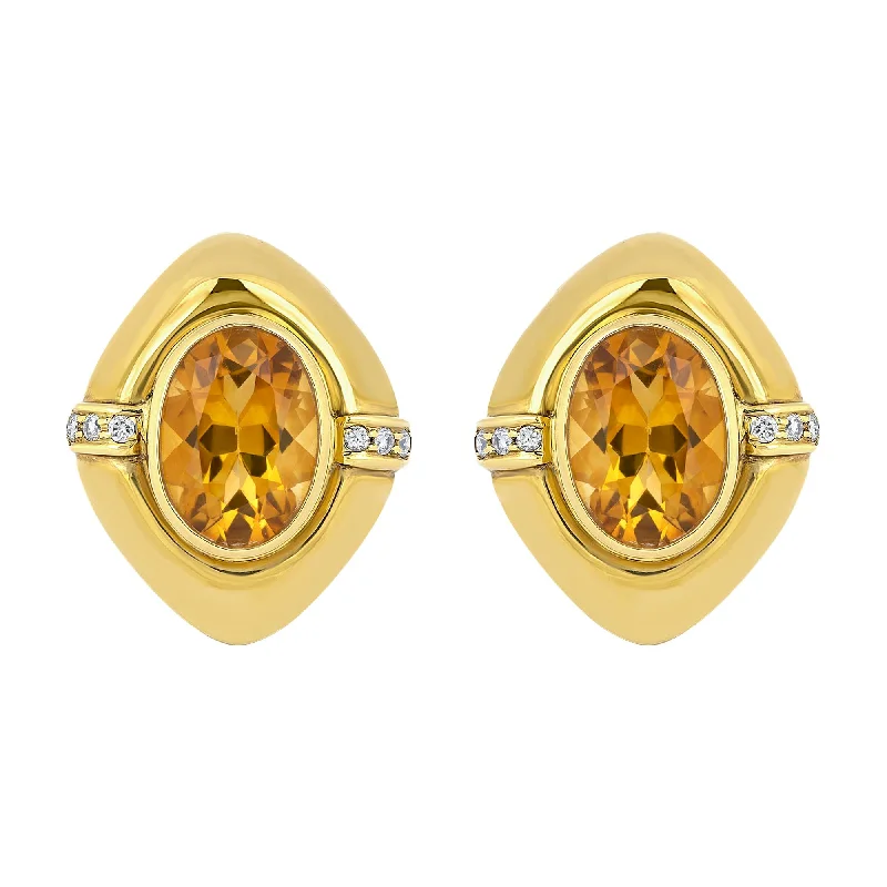 ladies-rose-gold-diamond-earrings-Earrings- Citrine And Diamond (1461I)