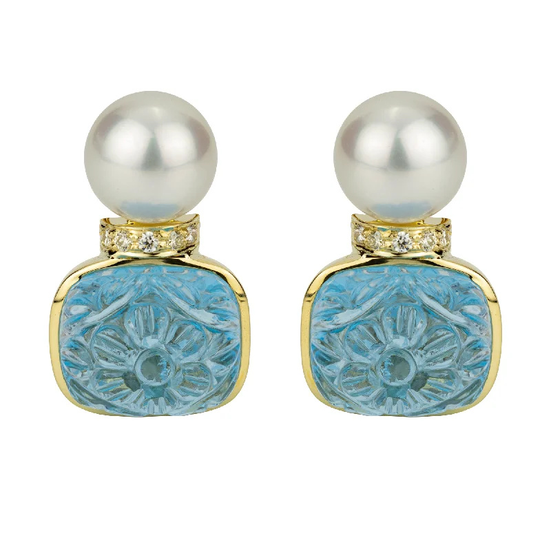 ladies-infinity-chandelier-earrings-Earrings - Blue Topaz , South Sea Pearl And Diamond