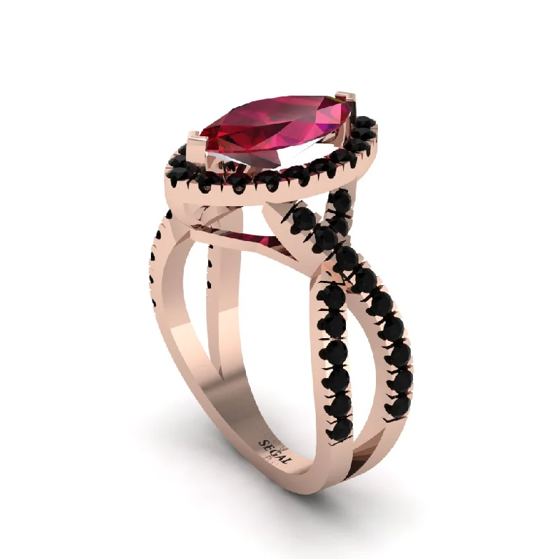 engagement-infinity-diamond-rings-Ruby Marquise Split Shank Engagement Ring - Carly No. 41