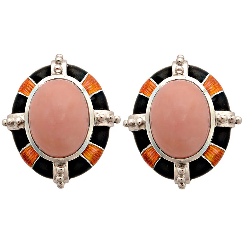 ladies-infinity-dangle-earrings-Earrings-Pink Opal (Enamel)