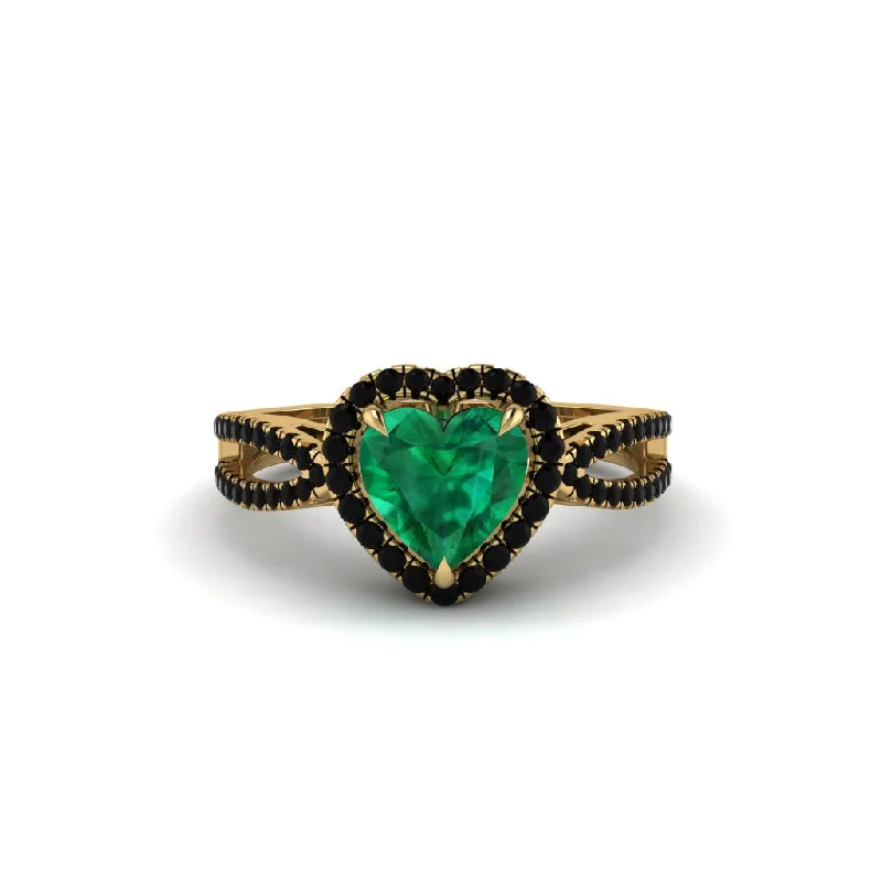 engagement-oval-rose-gold-rings-Heart's Emerald Embrace Engagement Ring - Alison No. 34