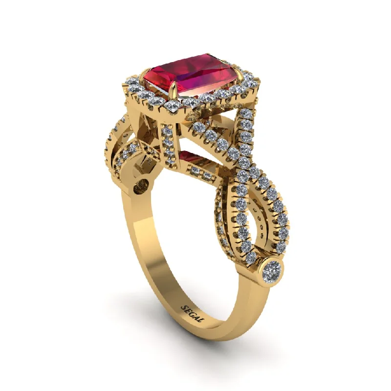 engagement-radiant-cut-sapphire-rings-Ruby  Halo Radiant Splendor Engagement Ring - Kaylani No. 10