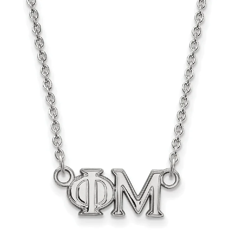 Ladies necklaces with fin pendants -Sterling Silver Phi Mu Medium Necklace