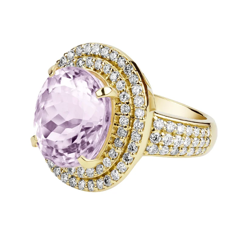 ladies-diamond-bypass-rings-Ring - Kunzite And Diamond