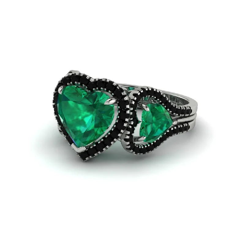 engagement-handmade-platinum-rings-Emerald Eternal Heartbeat Engagement Ring - Aylin No. 36