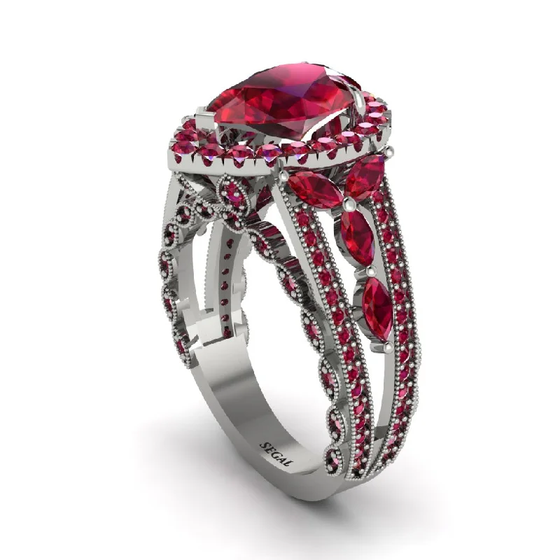 engagement-radiant-cut-sapphire-rings-Ruby Imperial Blossom Engagement Ring - April No. 57