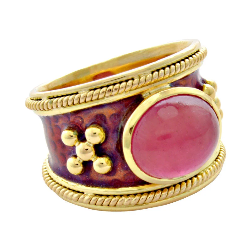 ladies-vintage-rose-gold-rings-Ring-Rubellite (Enamel)