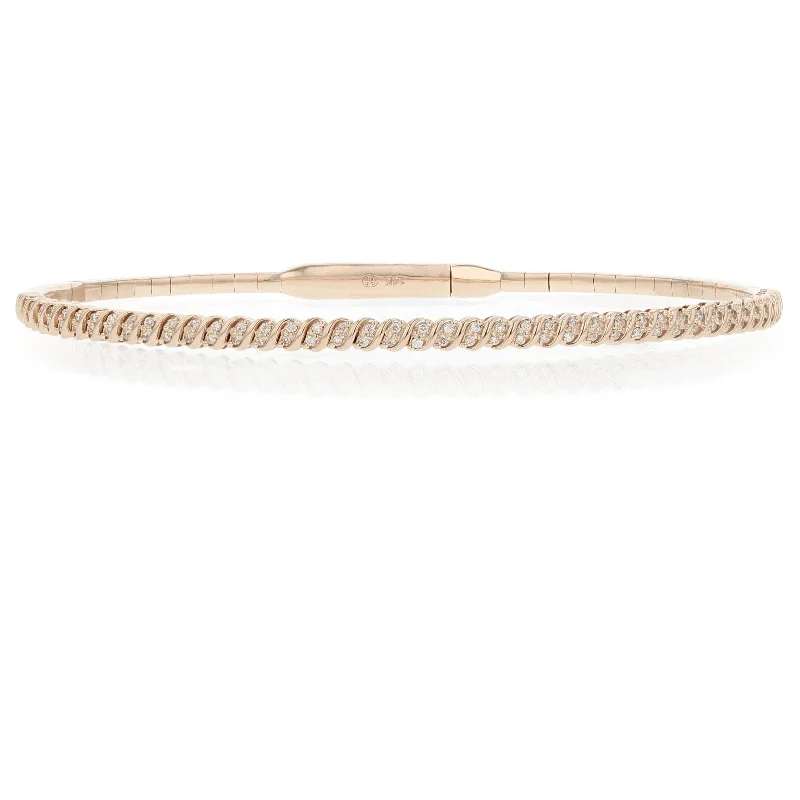 Ladies bracelets for charity elegance -14K Gold Diamond Bangle Bracelet