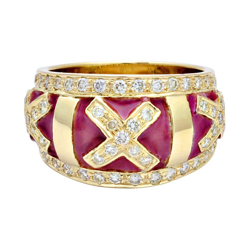 ladies-unique-rose-gold-rings-Ring-Diamond (Enamel)