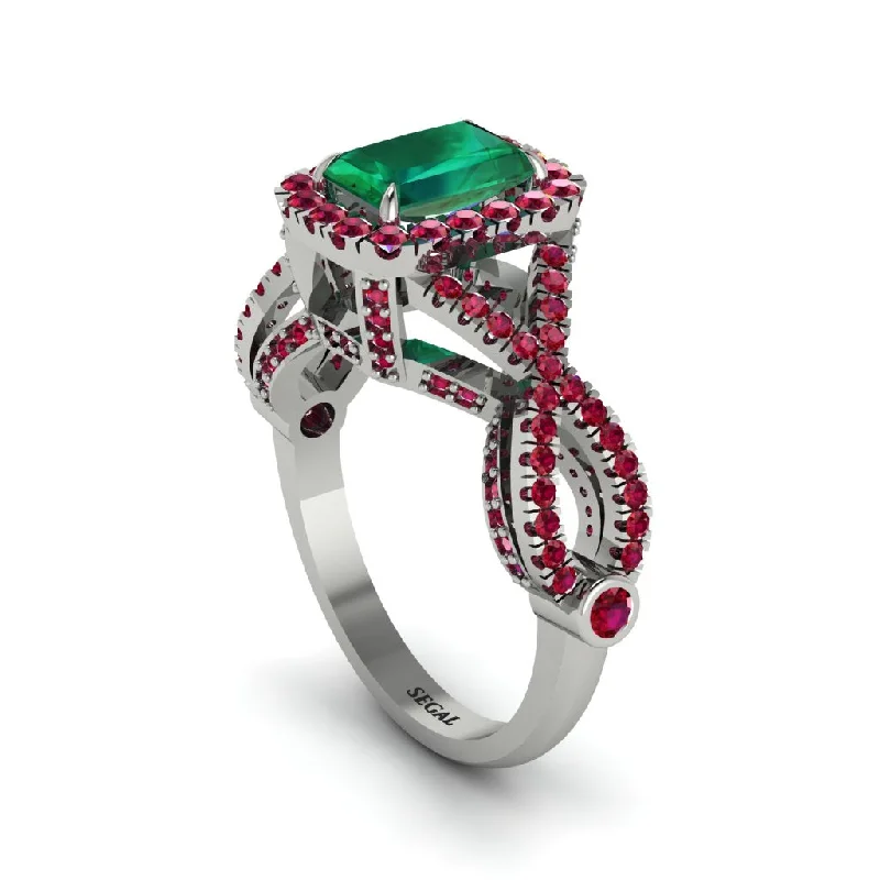 engagement-emerald-cut-diamond-rings-Emerald  Halo Radiant Splendor Engagement Ring - Kaylani No. 51