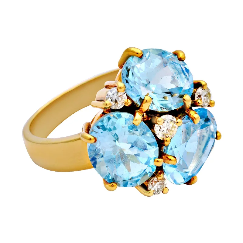 ladies-bridal-cluster-rings-Ring-Blue Topaz and Diamond