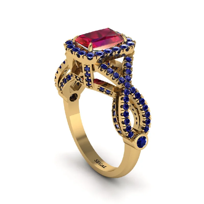 engagement-radiant-cut-sapphire-rings-Ruby  Halo Radiant Splendor Engagement Ring - Kaylani No. 70