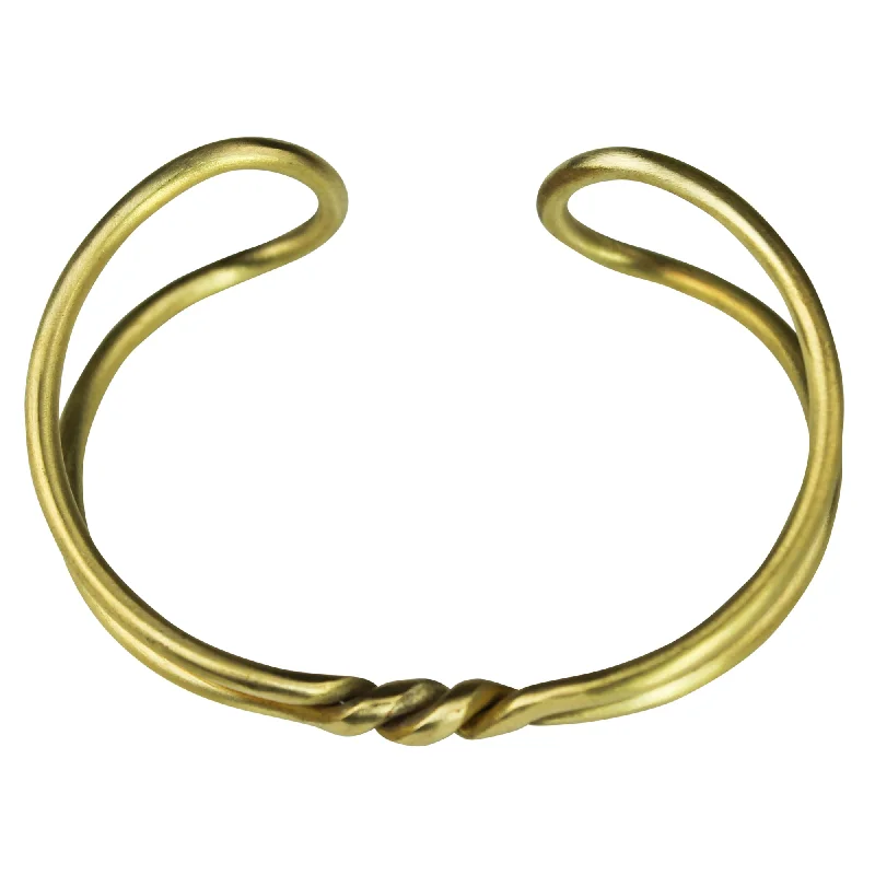 Ladies bracelets for cafe elegance -Bracelet - Double Loop and Twist, Brass