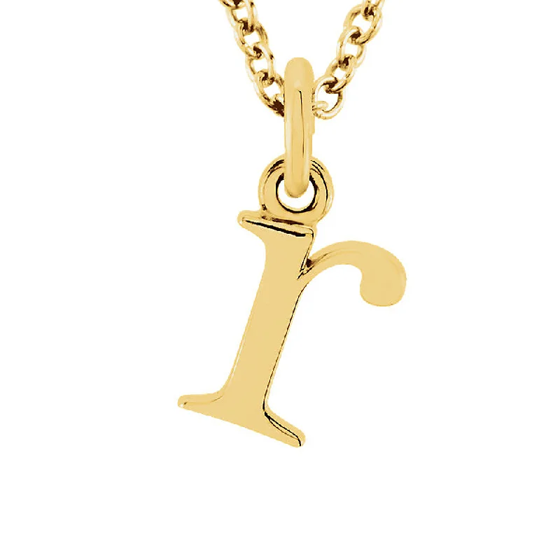 Ladies necklaces for fashion vibes -The Abbey Lower Case Initial 'r' Necklace in 14k Yellow Gold, 16 Inch