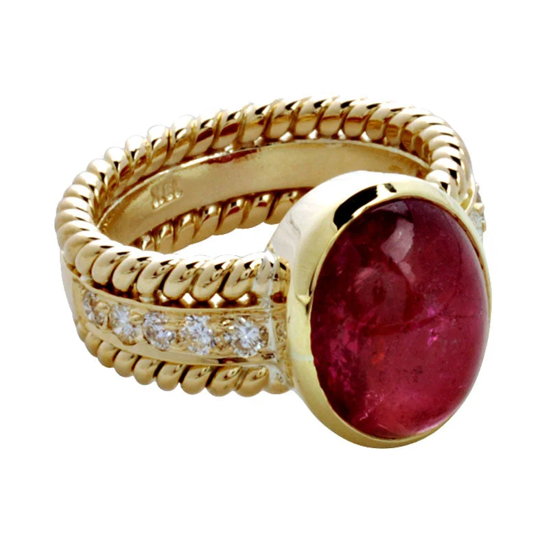 ladies-elegant-cathedral-rings-Ring-Rubellite and Diamond