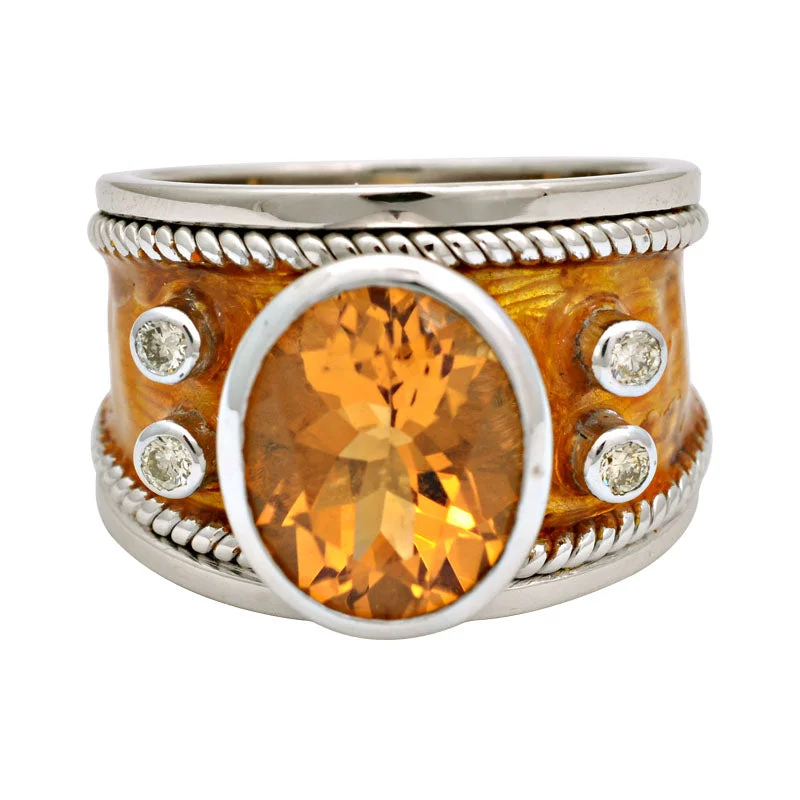 ladies-minimalist-bypass-rings-Ring-Citrine and Diamond (Enamel)