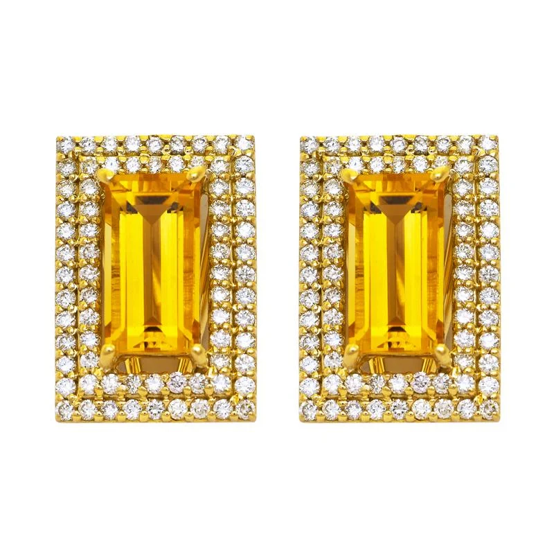 ladies-party-teardrop-earrings-Earrings- Citrine and Diamond  (2206A)