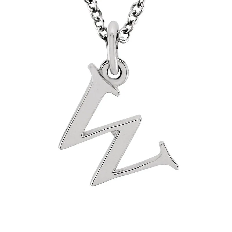 Ladies necklaces with comet elegance -The Abbey Lower Case Initial 'w' Necklace in 14k White Gold, 16 Inch