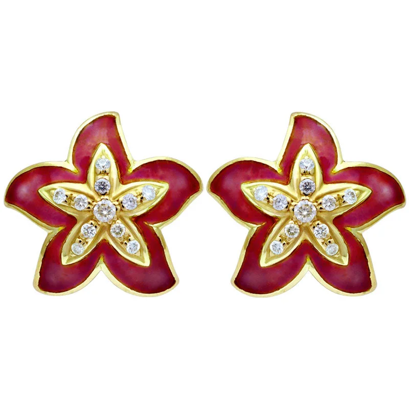 ladies-gold-diamond-earrings-Earrings- Diamond (Enamel)  (2056I)