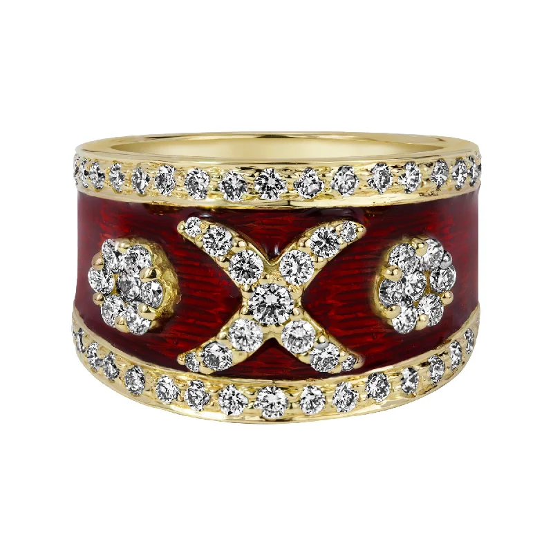 ladies-white-gold-bypass-rings-Ring - Diamond (enamel)