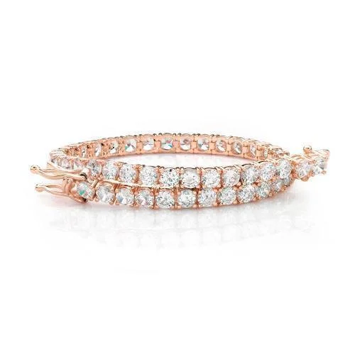 Ladies bracelets stylish elegance -Round Brilliant tennis bracelet with 9.52 carats* of diamond simulants in 10 carat rose gold