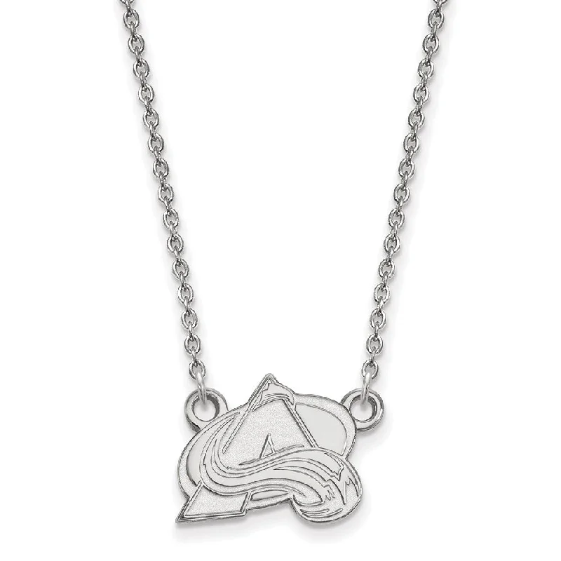 Ladies necklaces edgy flair -14k White Gold NHL Colorado Avalanche Small Necklace, 18 Inch