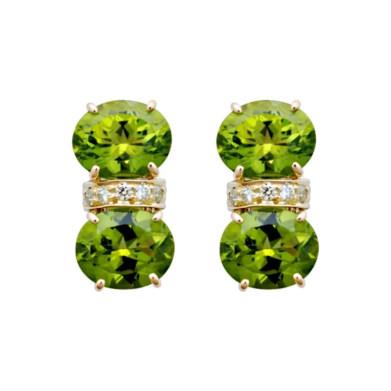 ladies-crystal-silver-earrings-Earrings- Peridot And Diamond  (1878I)