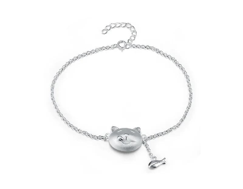 Ladies bracelets for trend elegance -Greedy Cat and Fish Bracelet