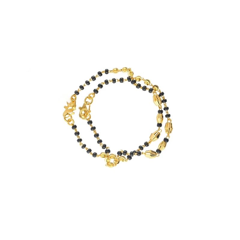 Ladies bracelets dainty charm -22K Yellow Gold Avery Beaded Baby Bracelet