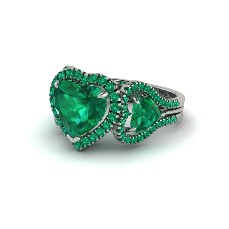 engagement-gold-two-tone-rings-Emerald Eternal Heartbeat Engagement Ring - Aylin No. 21