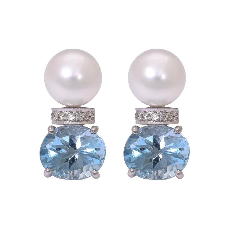 ladies-diamond-bar-drop-earrings-Earrings- Blue Topaz, South Sea Pearl and Diamond  (263CS)