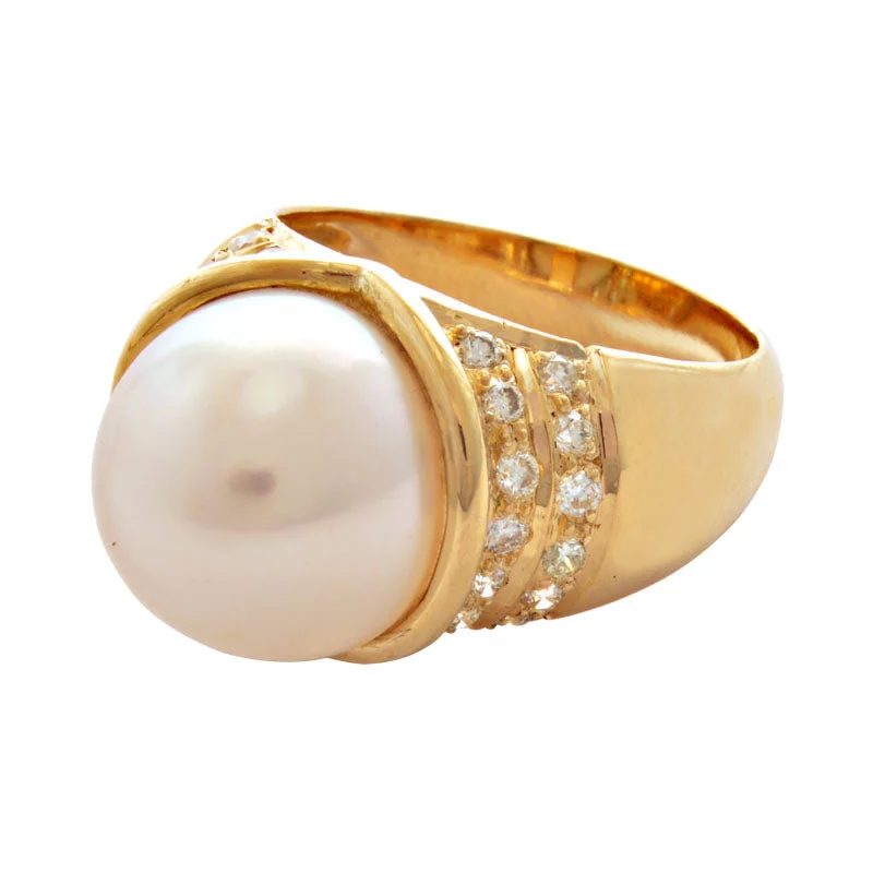 ladies-diamond-channel-set-rings-Ring-Pearl and Diamond