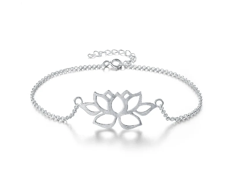 Ladies bracelets for pioneer elegance -Lotus Symbol Bracelet