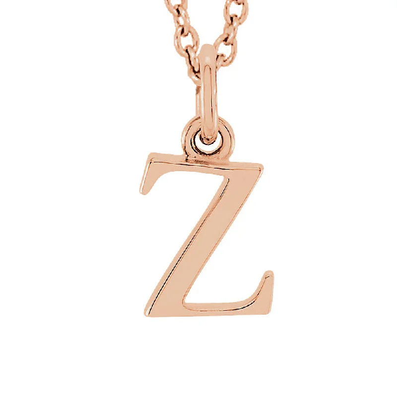 Ladies necklaces cool charm -The Abbey Lower Case Initial 'z' Necklace in 14k Rose Gold, 16 Inch