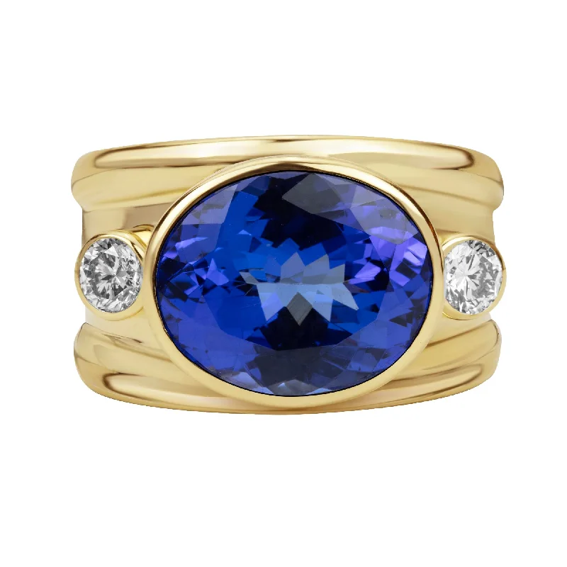 ladies-elegant-accent-rings-Ring - Tanzanite And Diamond