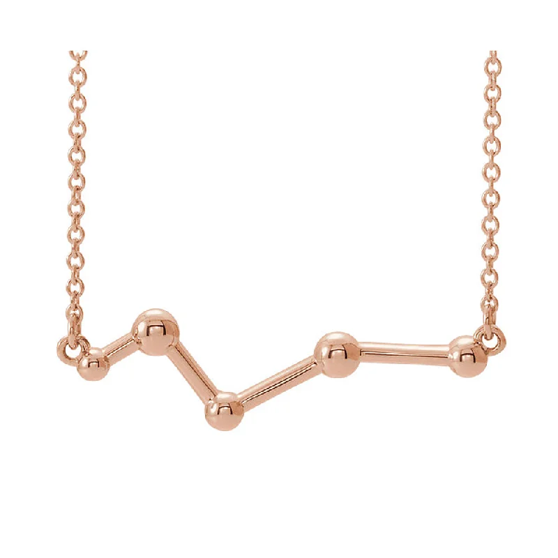 Ladies necklaces glossy elegance -14k White, Yellow or Rose Gold Constellation Bar Necklace, 18 Inch