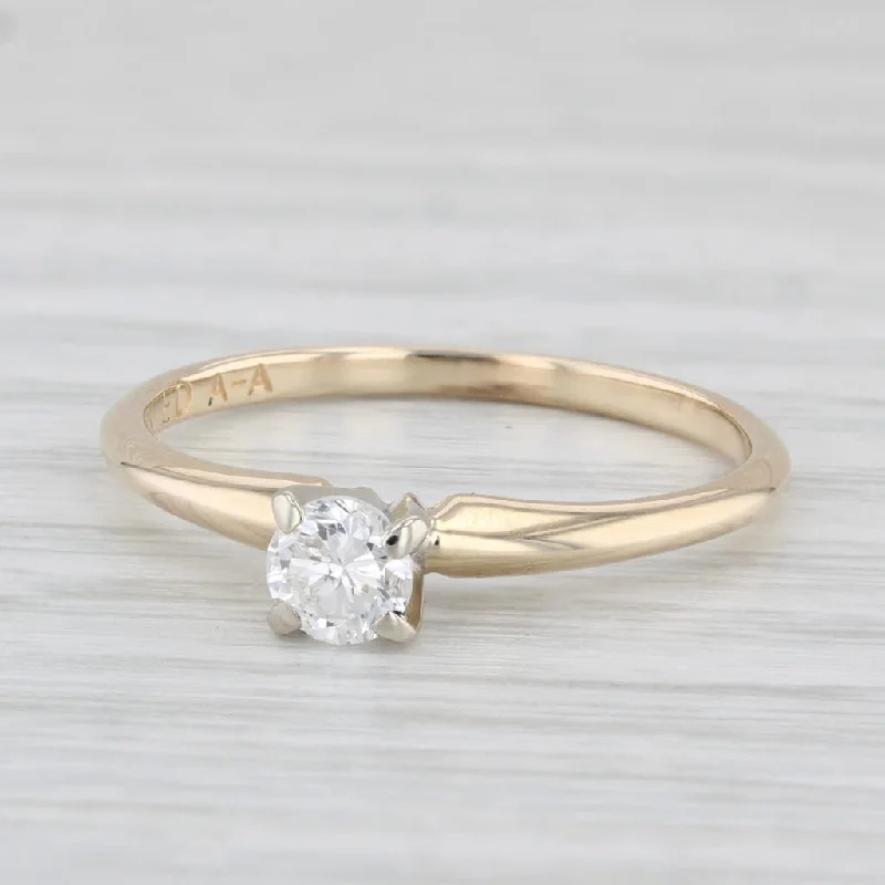 engagement-minimalist-tension-set-rings-0.22ct Round Diamond Solitaire Engagement Ring 14k Yellow Gold Size 6