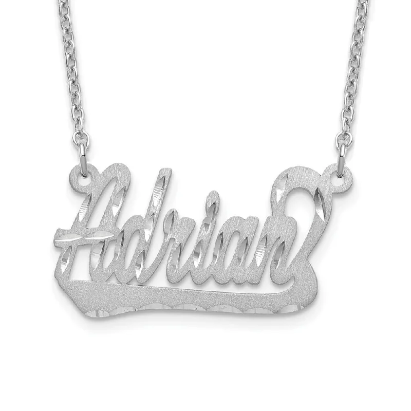 Ladies necklaces timeless elegance -Personalized Satin, Diamond-Cut Small Underlined Name Necklace