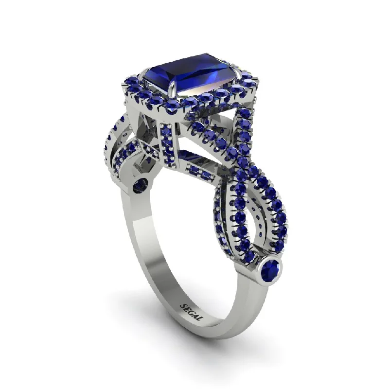 engagement-infinity-diamond-rings-Sapphire  Halo Radiant Splendor Engagement Ring - Kaylani No. 75