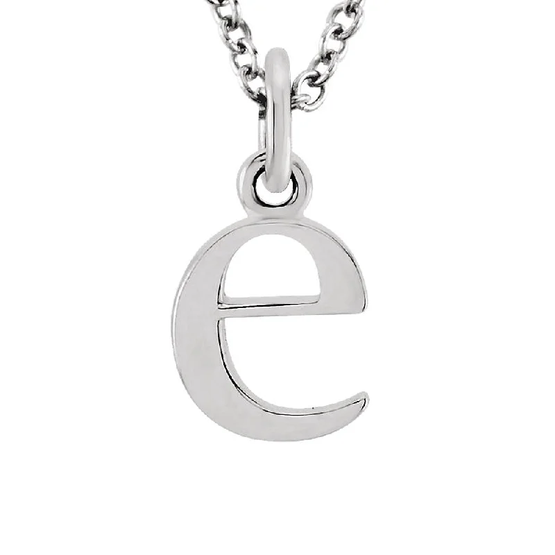 Ladies necklaces thin elegance -The Abbey Lower Case Initial 'e' Necklace in 14k White Gold, 16 Inch