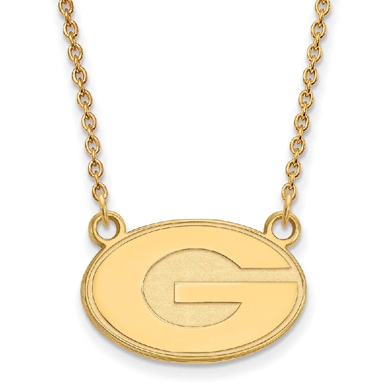 Ladies necklaces for wild vibes -14k Gold Plated Silver U of Georgia Small 'G' Pendant Necklace