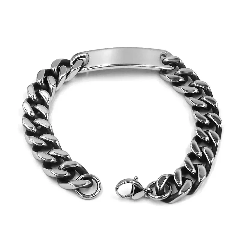 Ladies bracelets modern charm -Stainless Steel 10mm Name Engravable  Bracelet