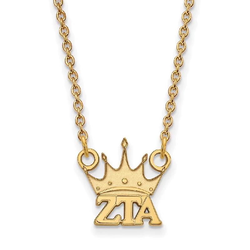 Ladies necklaces vintage elegance -14K Plated Silver Zeta Tau Alpha XS (Tiny) Necklace