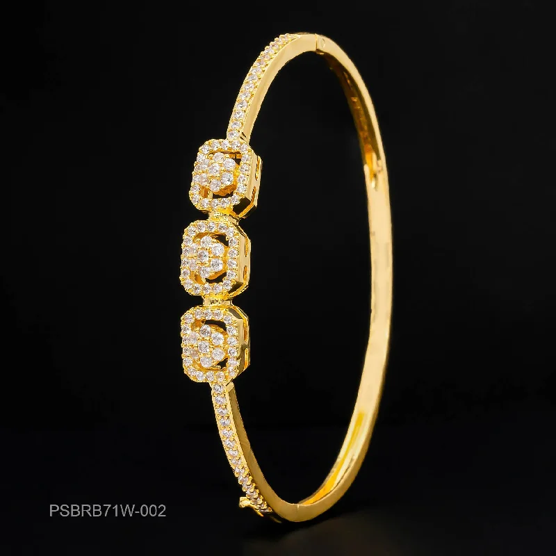 Ladies bracelets for lazy elegance -24ct Heavy Gold Plated Stone Bracelet Bangle PSBRB71W-002