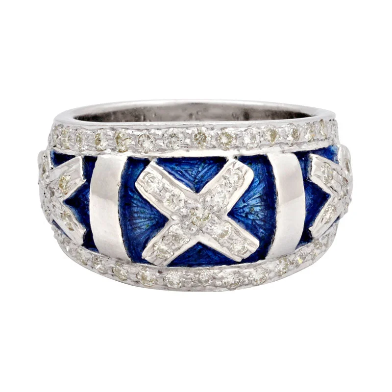 ladies-modern-silver-rings-Ring-Diamond (Enamel)