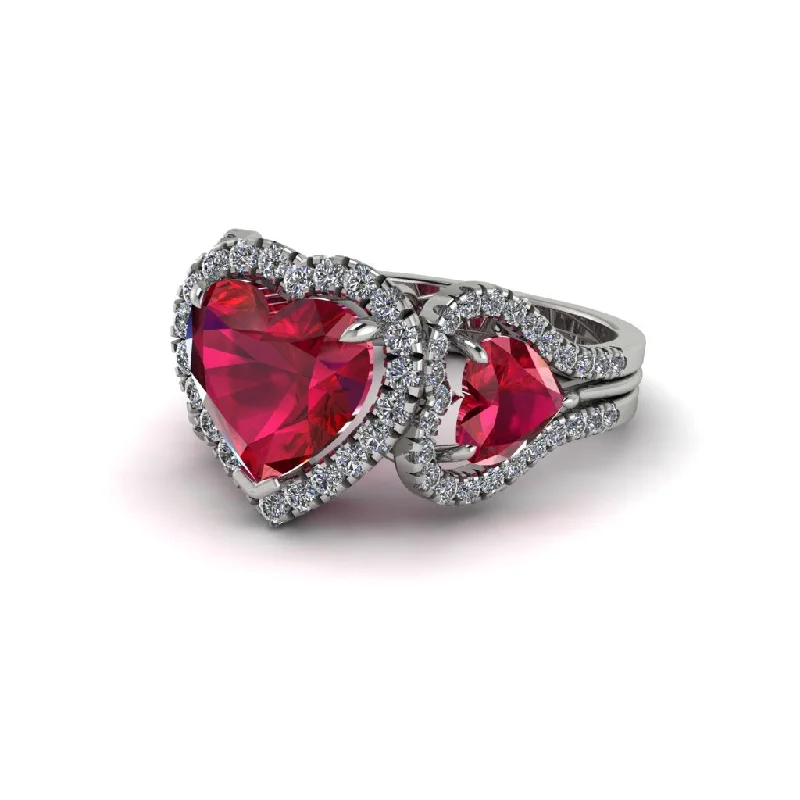 engagement-white-gold-tension-set-rings-Ruby Eternal Heartbeat Engagement Ring - Aylin No. 12