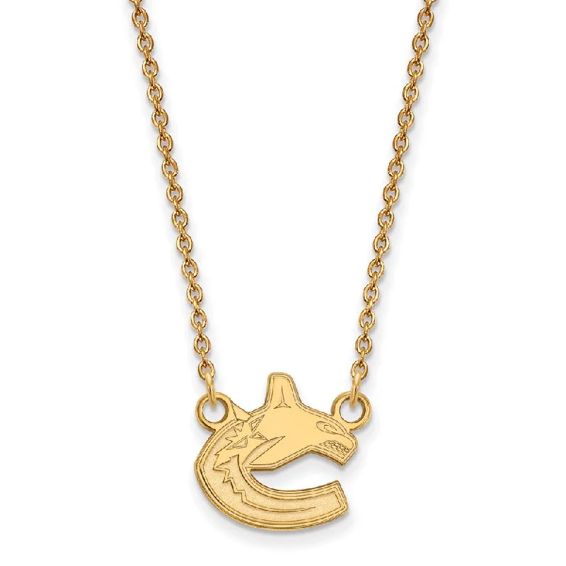 Ladies necklaces for peak days -14k Yellow Gold NHL Vancouver Canucks Small Necklace, 18 Inch