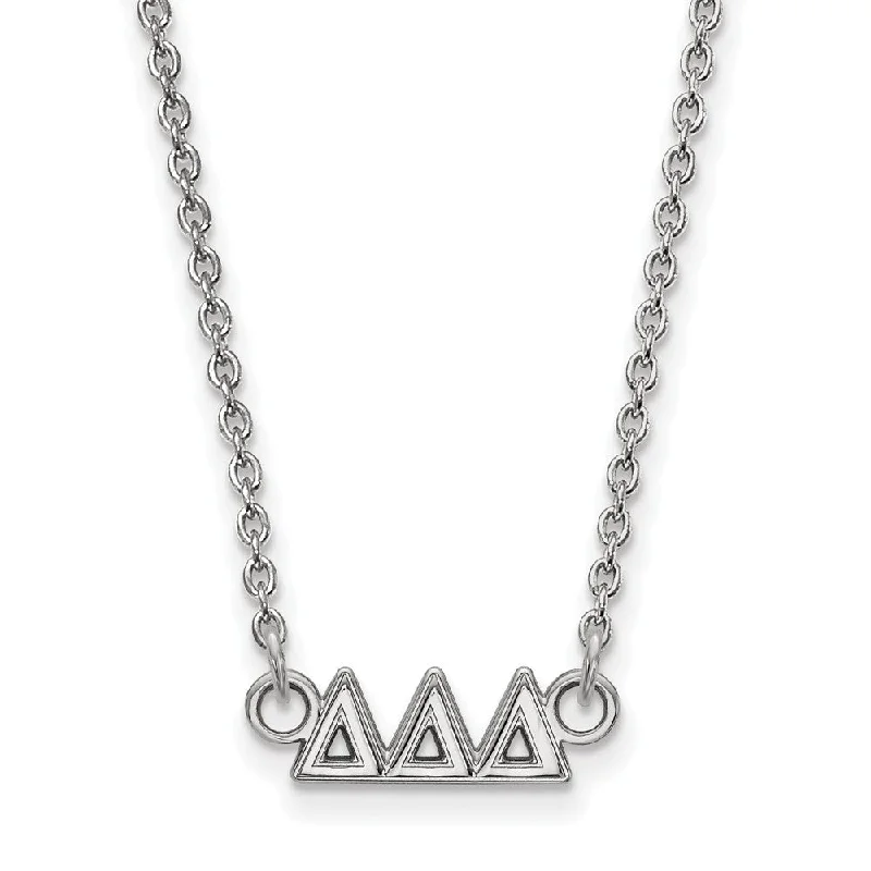 Ladies necklaces cute elegance -Sterling Silver Delta Delta Delta XS (Tiny) Greek Letters Necklace