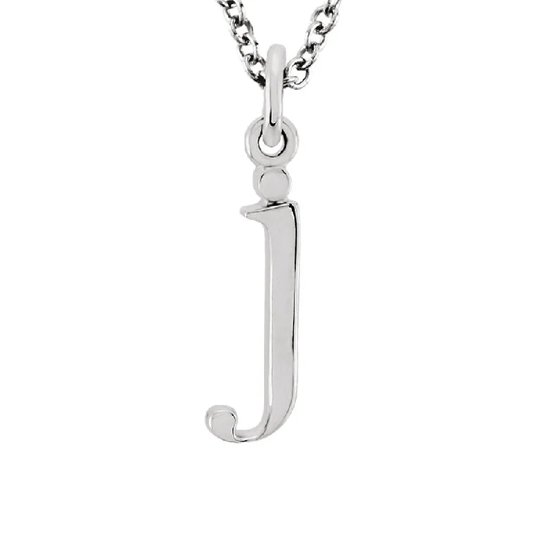 Ladies necklaces for gallery vibes -The Abbey Lower Case Initial 'j' Necklace in 14k White Gold, 16 Inch