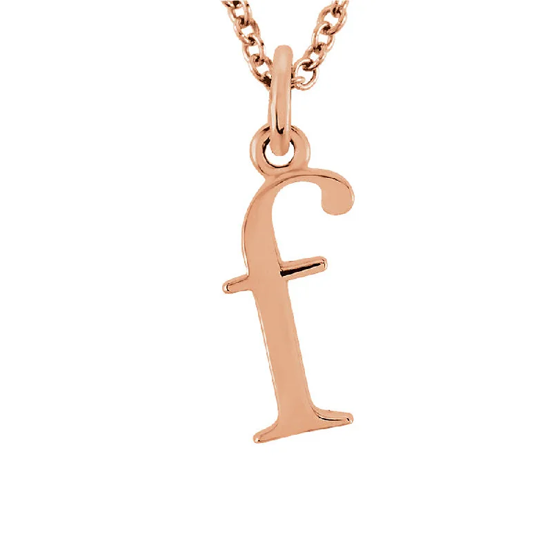 Ladies necklaces with dusk hematite -The Abbey Lower Case Initial 'f' Necklace in 14k Rose Gold, 16 Inch